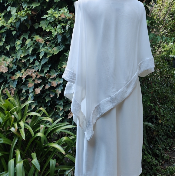White Scarlett Cape Chiffon Dress - Picture 5 of 7